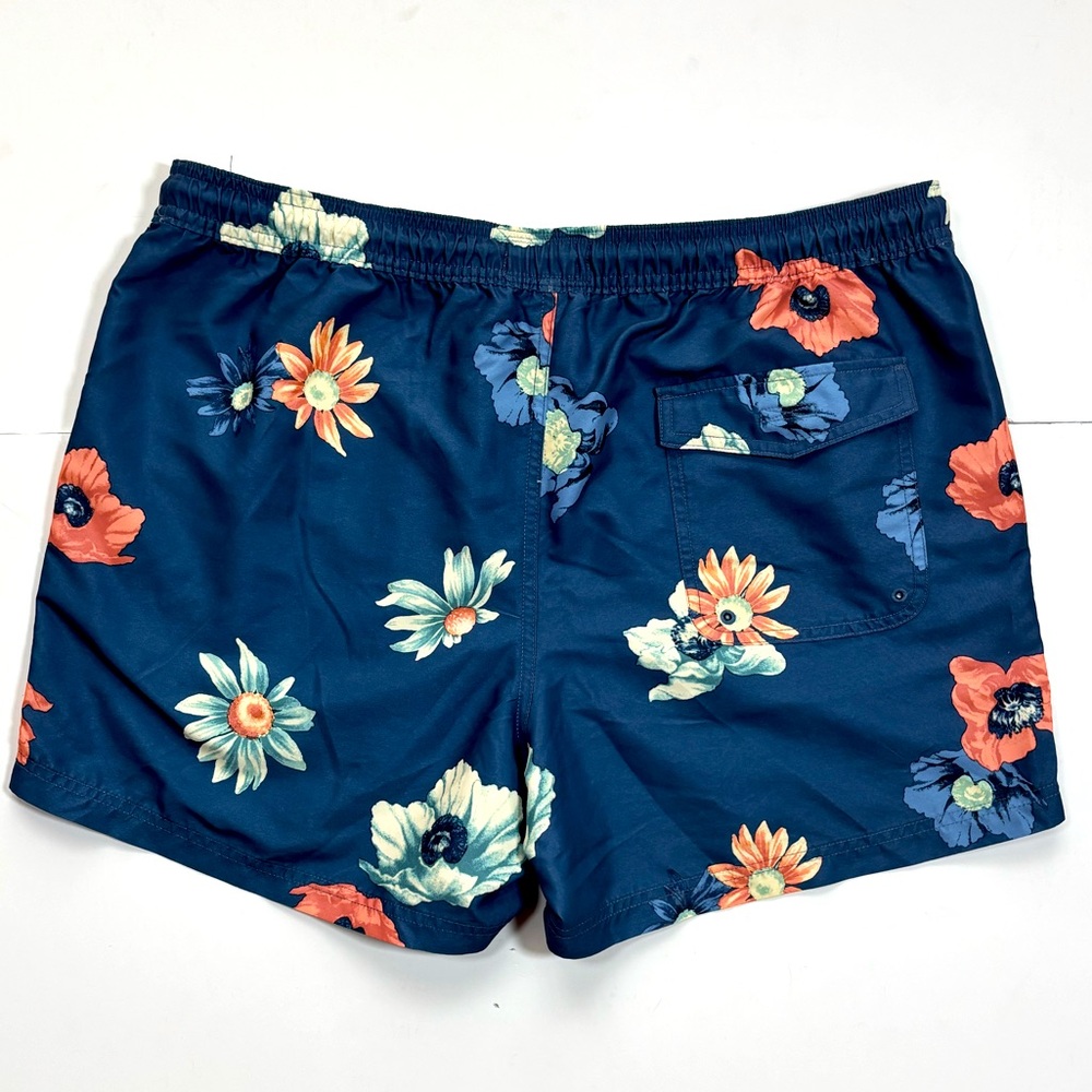 American Eagle 4.5” Blue Floral Swim Trunks Shorts Size L - Picture 2 of 12